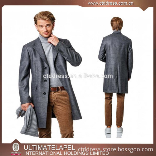 2016 New arrival custom made notch laple cashmere overcoat